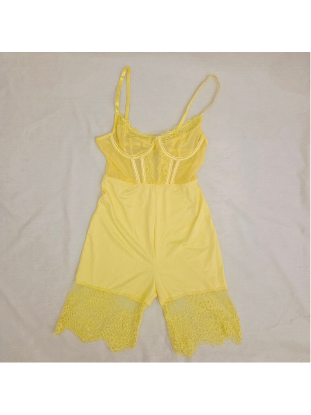 Women's Unbranded Yellow Lace Trim bodysuit Slip Size small